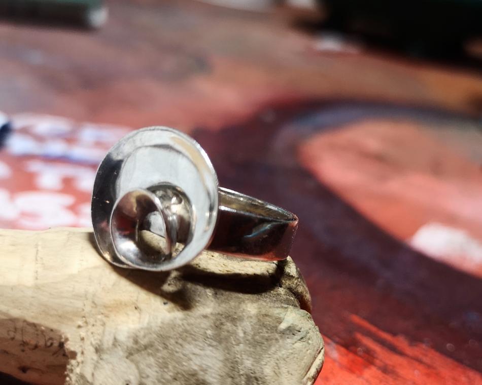 Rej l silverring st mplad 925 GHA precis en s n PES antik